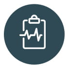 icon of a clipboard with heartbeat