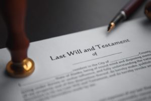 Last will and testament with pen and seal