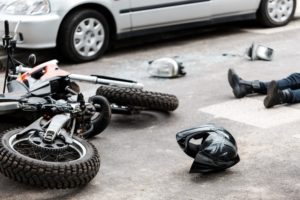 Motorcyclist injured in an accident.