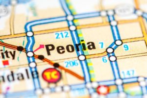 A map of Peoria, Arizona.